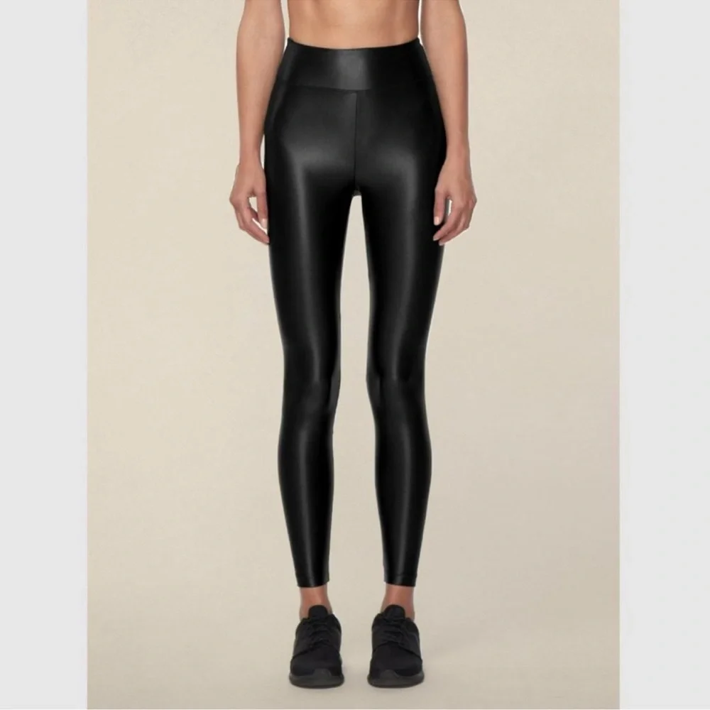 Koral Lustrous High Rise Leggings Black Glossy Workout Leggings Revolve XS - Picture 2 of 3